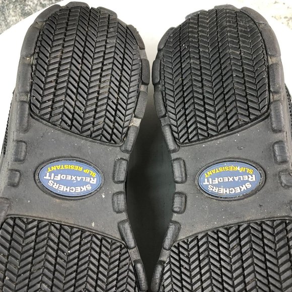 SKECHERS Men's 11.5 Black Leather Work Relaxed Fit Hobbes Slip Resistant Loafers - Picture 11 of 12